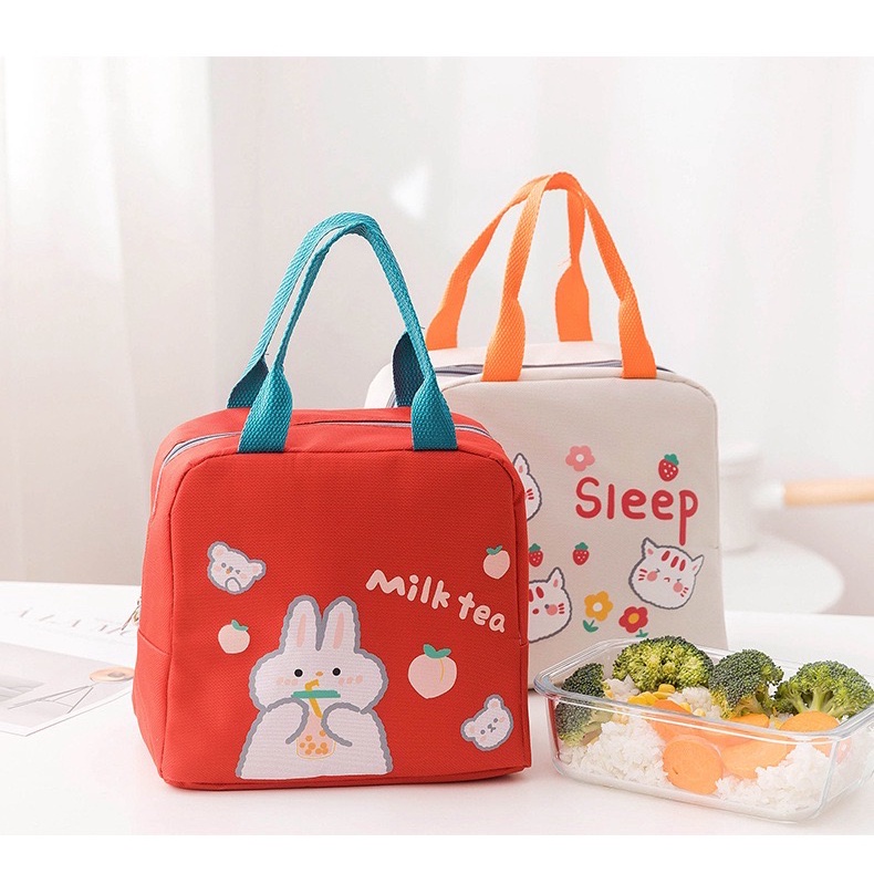 Lunch Bag / Tas Bekal Karakter Motif Lucu Kartun Anak Sekolah