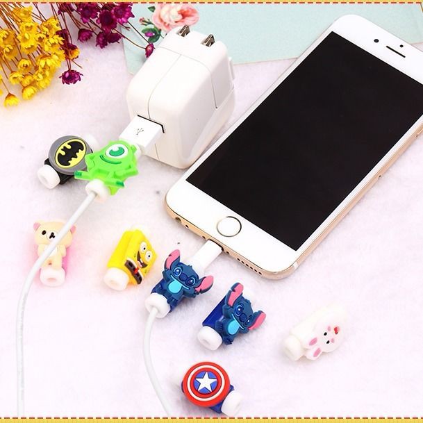 Pelindung Kabel Charger Universal Motif Kartun Hewan Untuk iPhone Huawei Xiaomi OPPO VIVO