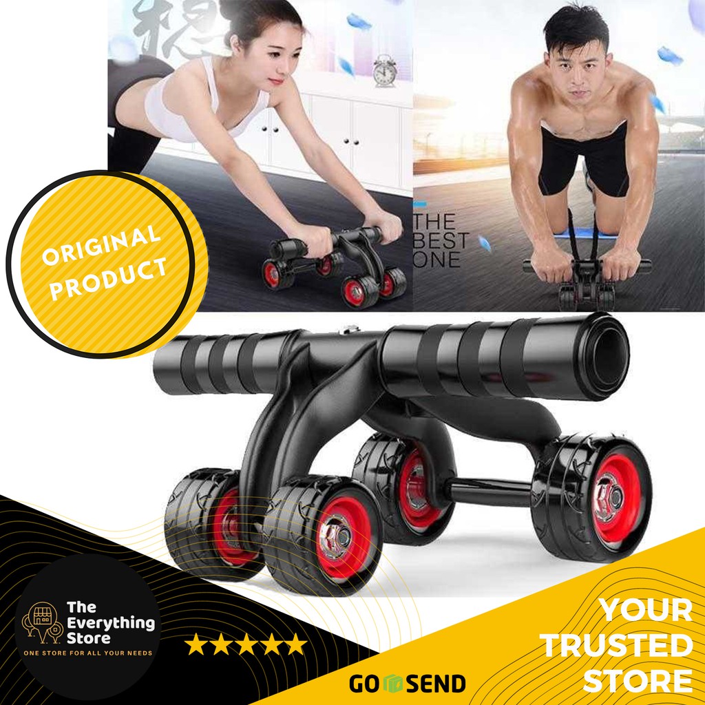 Roller Fitness Power Wheel Alat Abs Perut Sixpack / Abdominal Wheel