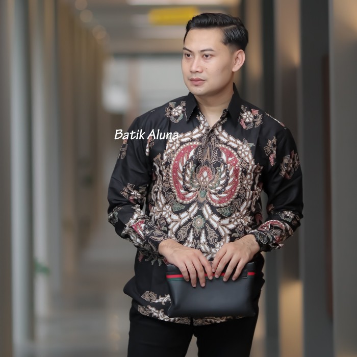 Batik pria lengan panjang Kemeja Atasan Baju batik pria laki laki lengan panjang premium solo modern