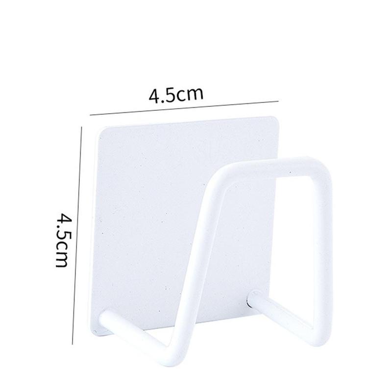 Multifunction Home Wall Mounted Sponge Storage Holder / Bathroom Kitchen Self Adhesive Sponge Drain Rack Hooks Shelf