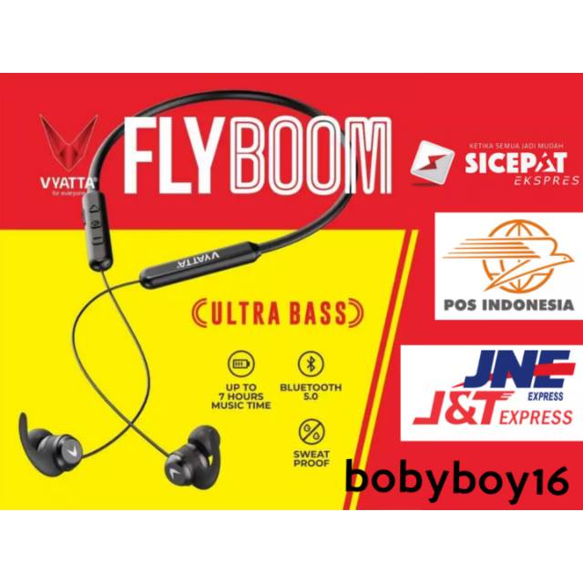 Vyatta Flyboom Bluetooth Headset Wireless Earphone