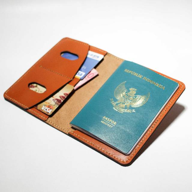 Dompet passport kulit cover passport free custom nama