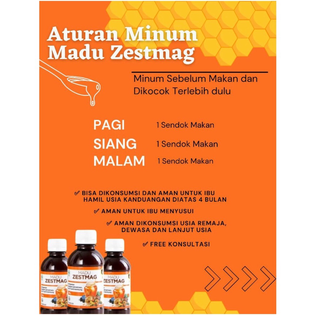 Madu ZESTMAG Asli Original Obat Herbal Asam Lambung Gerd