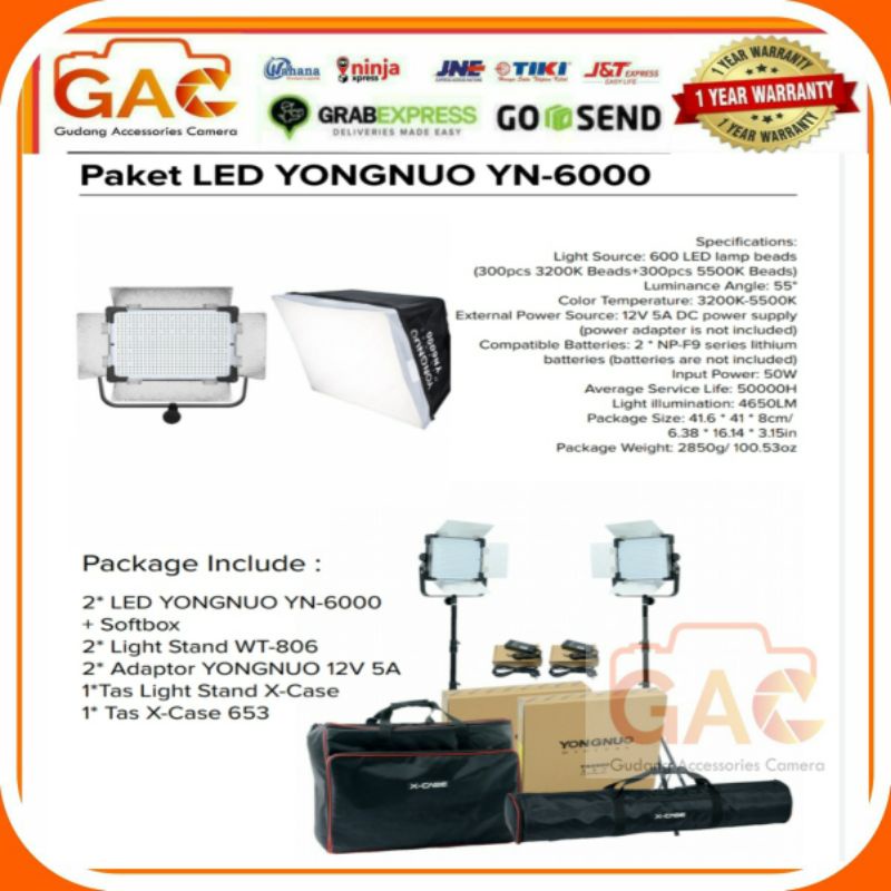 paket GAC LED YONGNUO YN-6000 YN6000