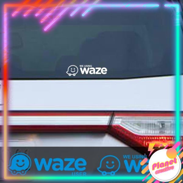 Sticker Mobil Waze User Stiker Cutting Kaca Belakang GPS Map Google
