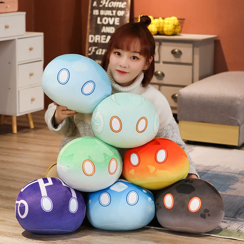 30cm Genshin Impact Slime Theme Cute Plush Dolls Dango Throw Pillow Toys Cartoon Gift