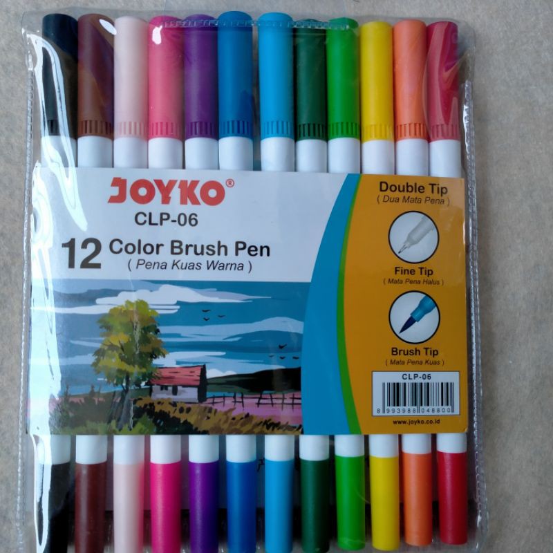 

COLOR BRUSH PEN JOYKO CLP-06 12 Spidol Pena Kuas 12 Warna Grosir