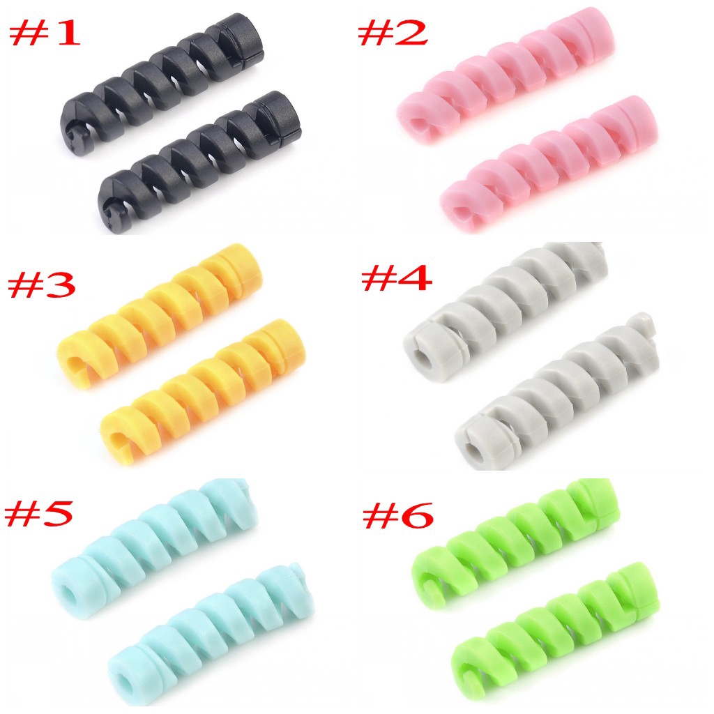 【P&amp;T】2PCS Cable Cord Protector Cable Casing Cover Charger Cable Winder Pelindung kabel spiral