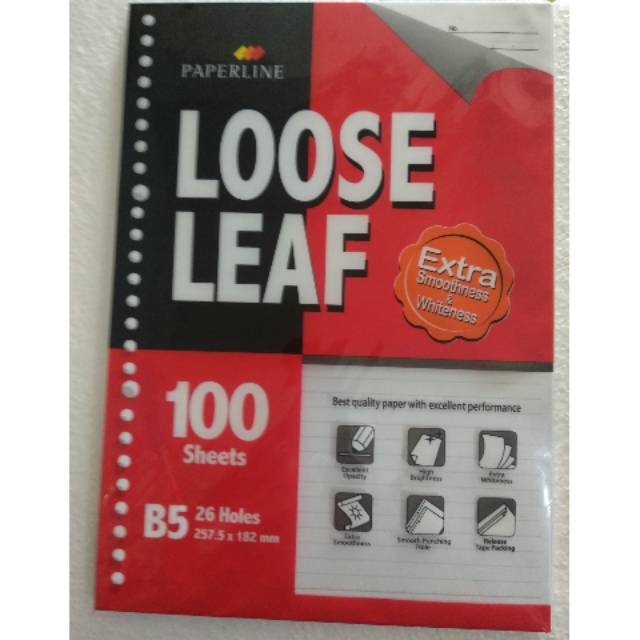 Jual Loose Leaf B5 Isi 100 Lbr Paperline Klik KARUNIA Abadi Di Shopee ...