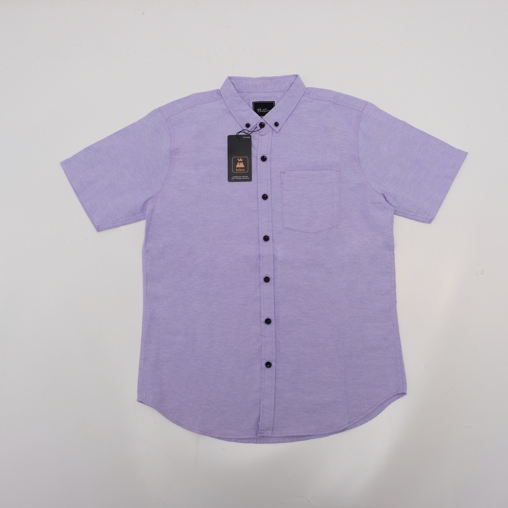 Kemeja Pria Lengan Pendek Ungu Lilac