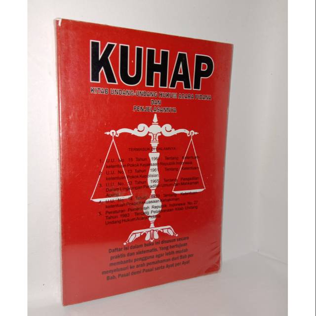 

KUHAP kitab undang-undang hukum acara pidana dan penjelasannya . buku baru