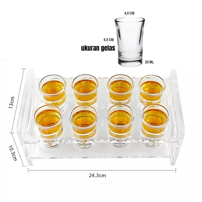 Holder Tray Shot Glasses Acrylic / Tempat Gelas Sloki Akrillik