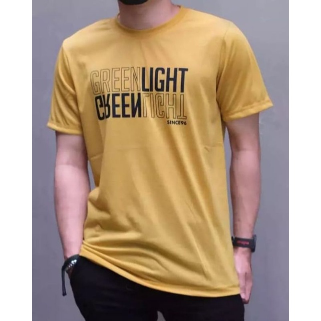 KAOS GREENLIGHT PRIA SUFRING PREMIUM BIG SIZE WARNA KUNING MUSTARD