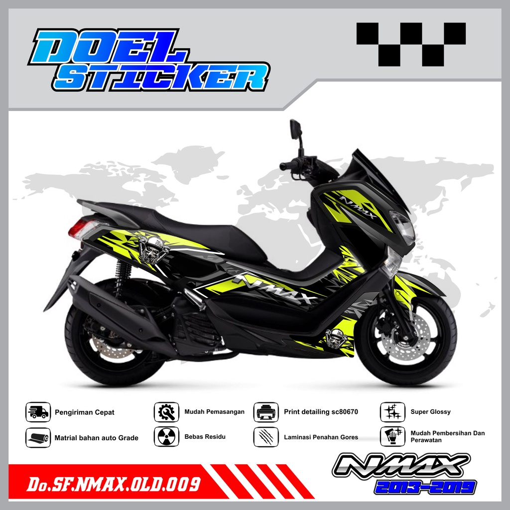 STICKER STRIPING NMAX OLD - STICKER STRIPING LIST VARIASI HOLOGRAM , CROME YAMAHA NMAX OLD DOEL 009