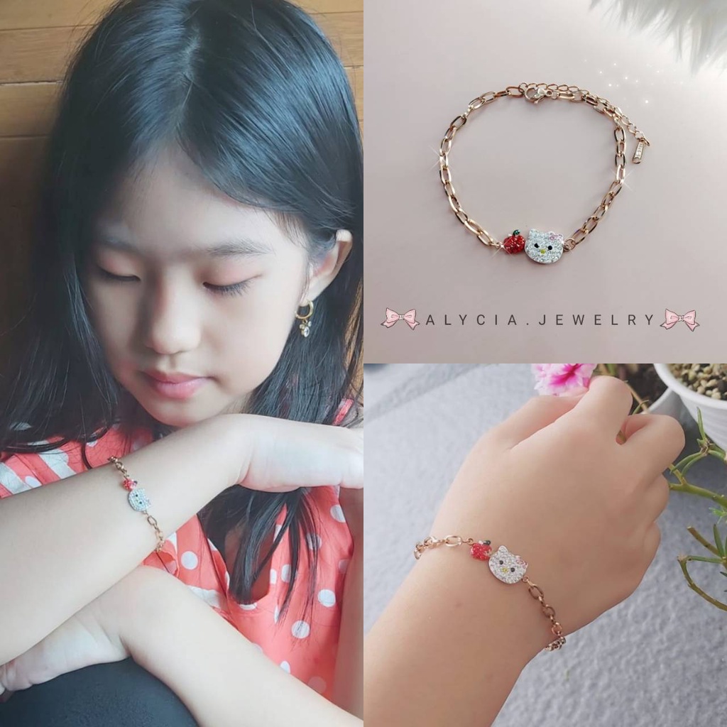 gelang anak bayi hello kitty original alycia anti karat