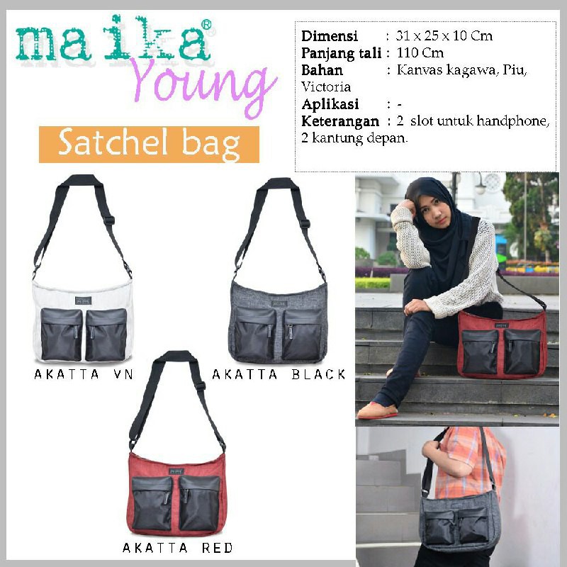 TAS SELEMPANG AKATTA RED - MAIKA ETNIK