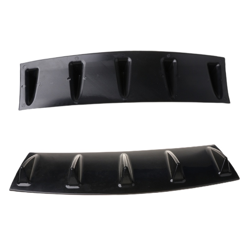 Lip Diffuser 5 Sirip Hiu Warna Hitam Untuk Bumper Belakang Mobil Universal