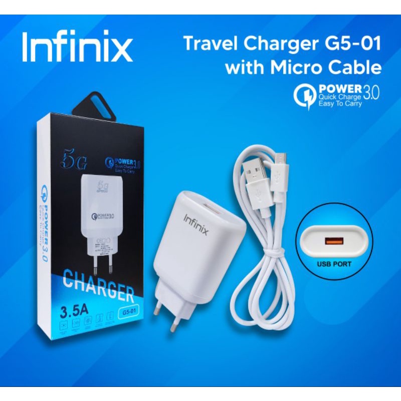 CHARGER INFINIX G5-01 3.5A POWER 3.0 ORIGINAL GT - MICRO USB