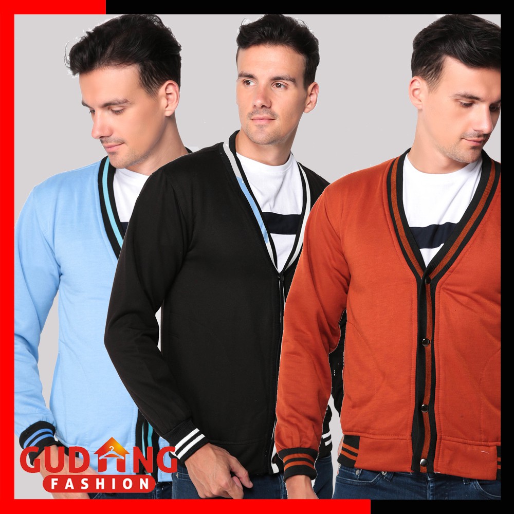 Cardigan Pria Polos / Banyak Warna dan Ukuran (COMB)