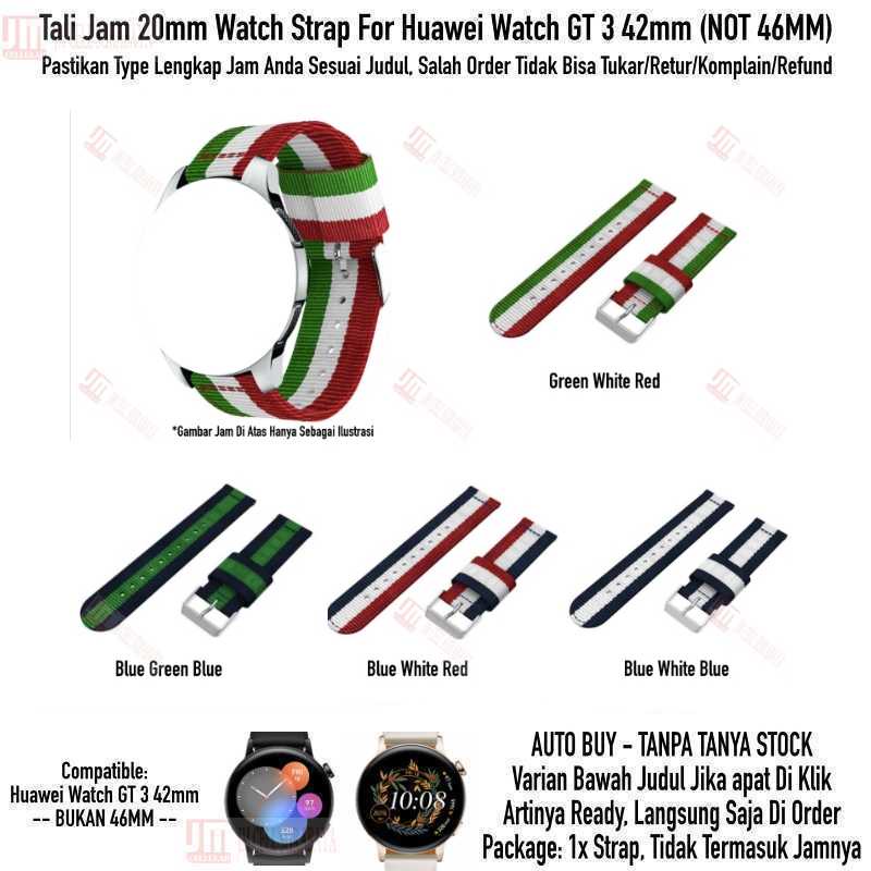 3 Baris Watch Strap Huawei Watch GT3 GT 3 42mm - Tali Jam Tangan 20mm Nylon