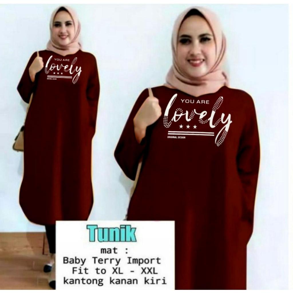GooShop ( COD ) Tunik Wanita Lovely / Fashion Muslim Wanita / Tunik Mamachi