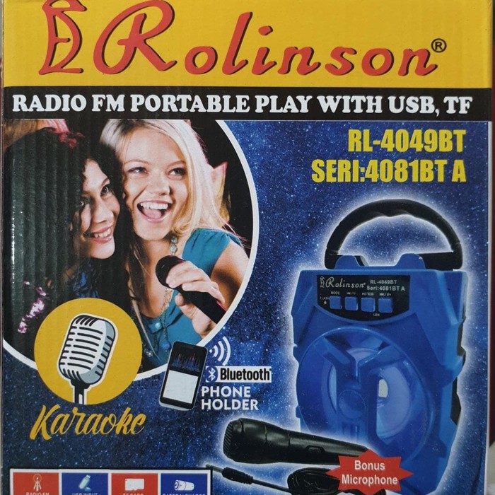 Speaker Bluetooth Karaoke Plus Mic Rolinson RL-4049BT Seri 4081BT