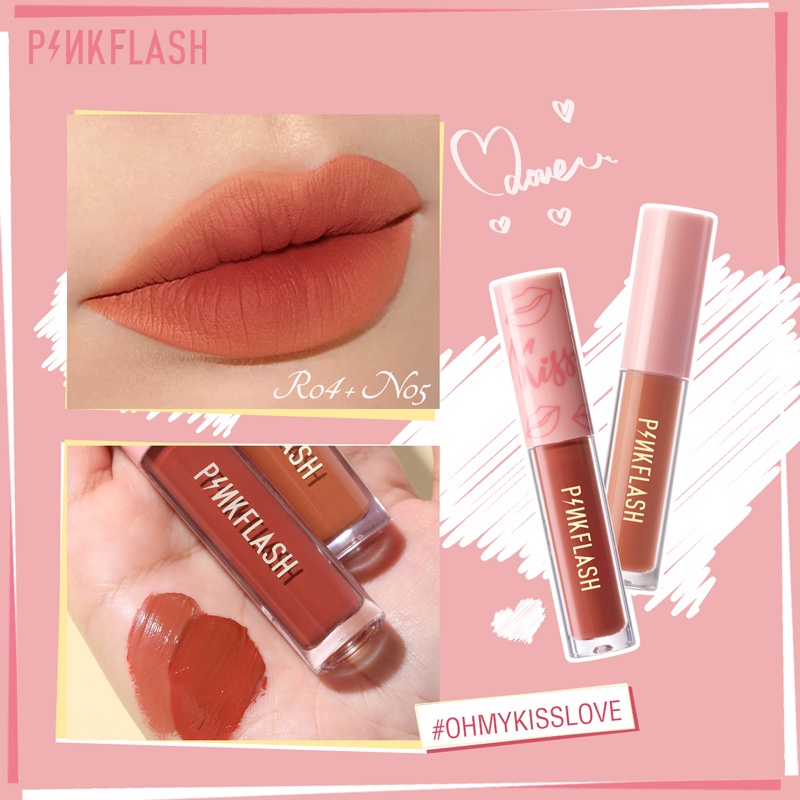 Pinkflash Matte Liquid Lipstick Lembut Tahan Lama anti air Dengan Pelembab Pigmentasi Tinggi Velvet Matte Lipstick