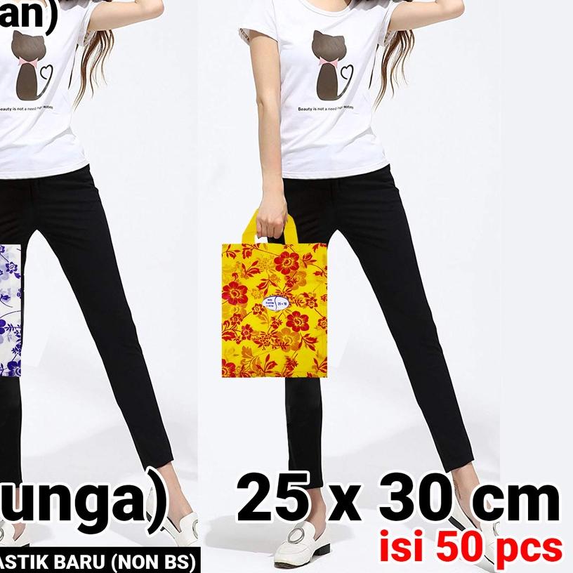 

◊ 25x30 cm KANTONG HIDANGAN™ (BUNGA) | Tas Plastik Hajatan / Tas Souvenir | Kantong Kresek Idangan ➣