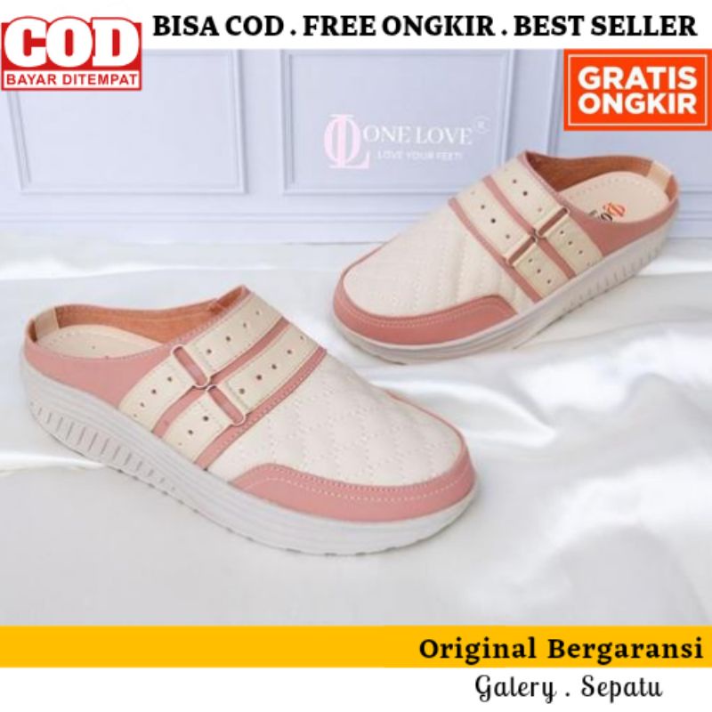 One Love Sepatu Wedges Bustong Wanita Terbaru One Love Original BrandedSepatu Casual Wanita Hak Ting