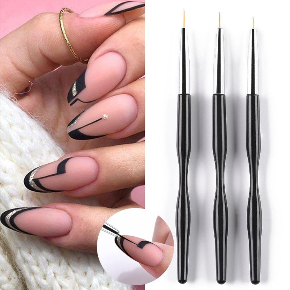 Preva 3/5PCS Kuas Lukisan Kuku Fashion Acylic Powder Alat Nail Art Ukir