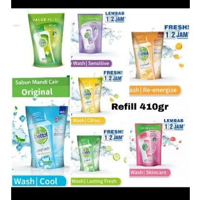 dettol sabun cair reffil 410ml