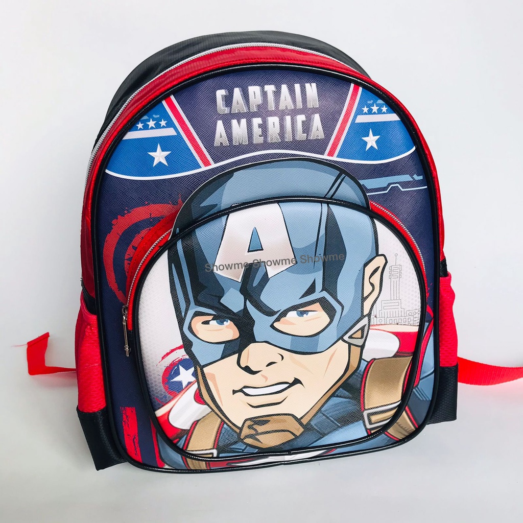 Showme Tas Ransel Anak Sekolah PAUD TK 3D Premium CAPTAIN AMERICA SUPER HERO