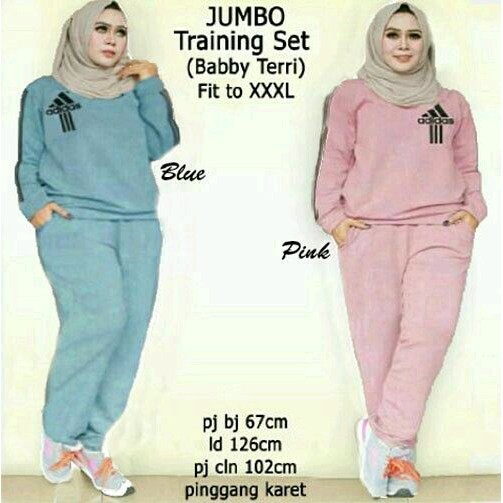 BAJU OLAHRAGA WANITA STELAN JUMBO ADIDAS