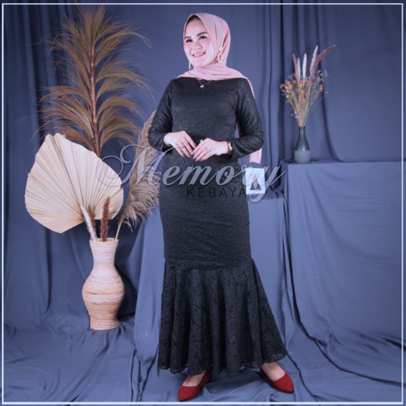 Gamis Full Brokat,Gamis Duyung,Gamis Pesta , Full Brokat Lembut, Gamis muslimah.