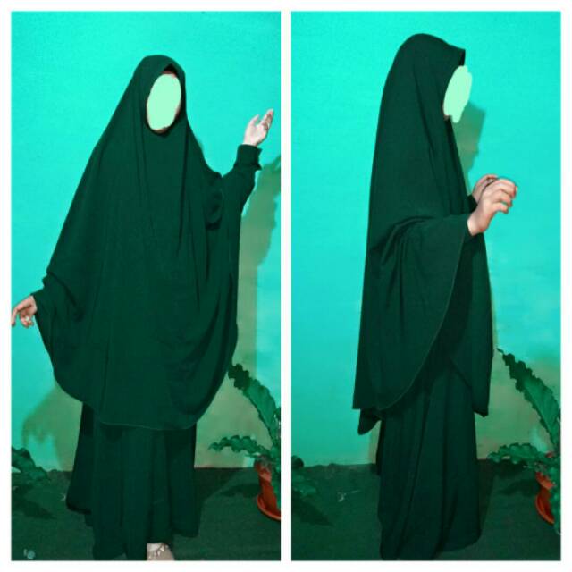 Open PO set gamis + hijab syarifah dan cadar tali