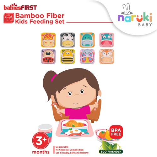 BabiesFirst Bamboo Fiber Kids Feeding Set Animal Peralatan Makan Anak BF501