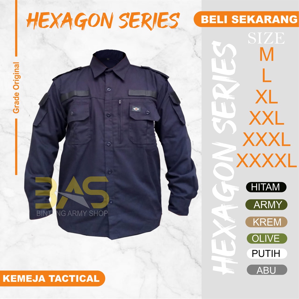 Kemeja Tactical Hexagon Lengan Panjang Lapangan Outdoor