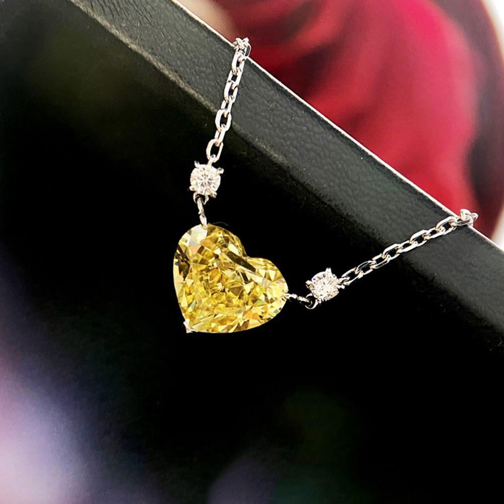 Mxbeauty Hati Liontin Kalung Zirkon INS Cinta Hati Fashion Perhiasan Hadiah Kekasih Gadis Gaya Korea