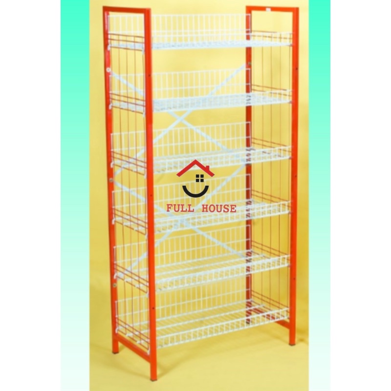 rak toko etalase minimarket warung 6 susun tinggi besi terbuka murah