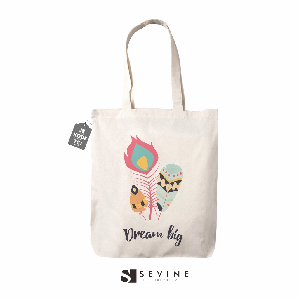 Sevine Totebag Tas Wanita Tote Bag Resleting Laptop Shabby Quote Life is Beautiful  -  TC