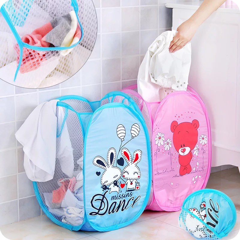 Topprice Keranjang Baju Kotor Lipat Motif Laundry Basket Keranjang SerbaGuna Impor U43