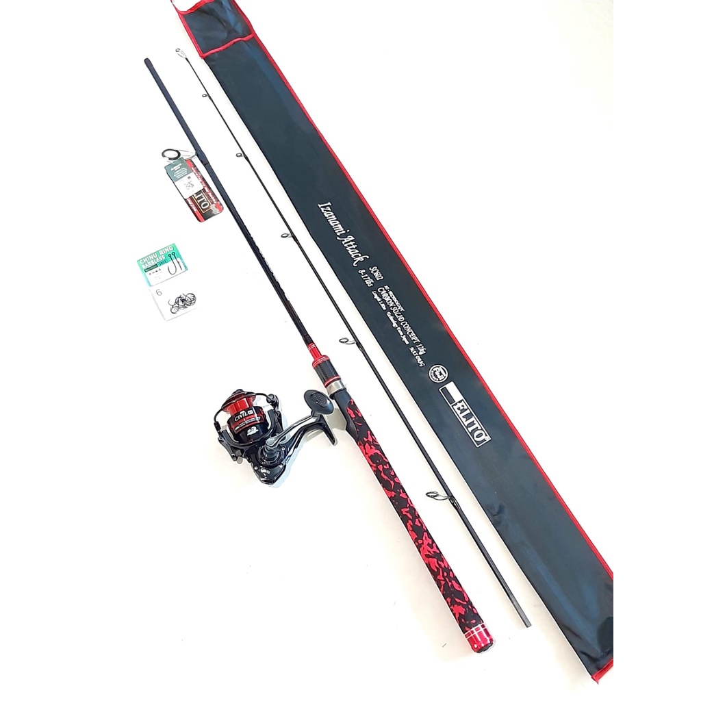 Set Pancing CARBON FULL FUJI Rekomendasi Untuk Mancing GALATAMA Joran 180 dan Reel POWER HANDLE