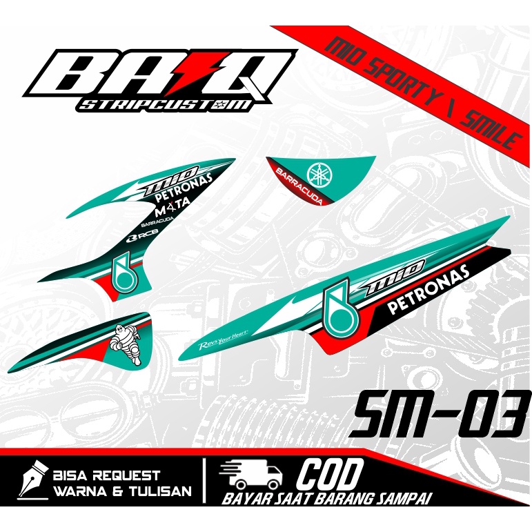 STRIPING STICKER MIO SPORTY DESAIN PETRONAS