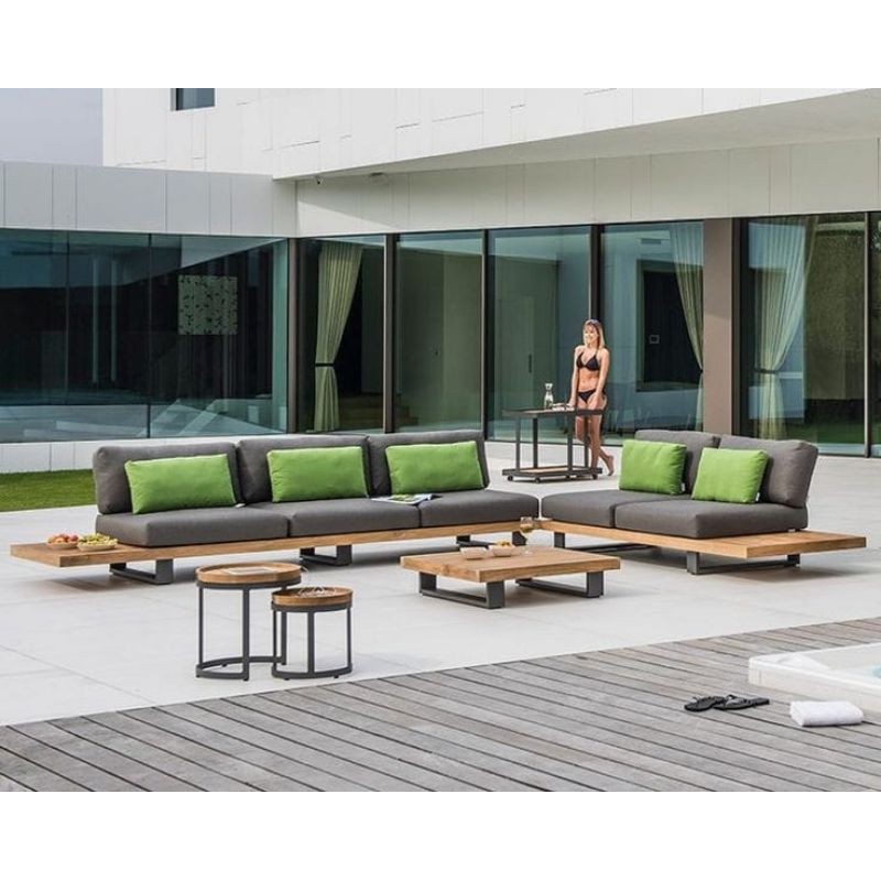 KURSI SOFA MINIMALIS OUTDOOR KAYU JATI BUSA TEBAL PLUS BANTAL PELUK