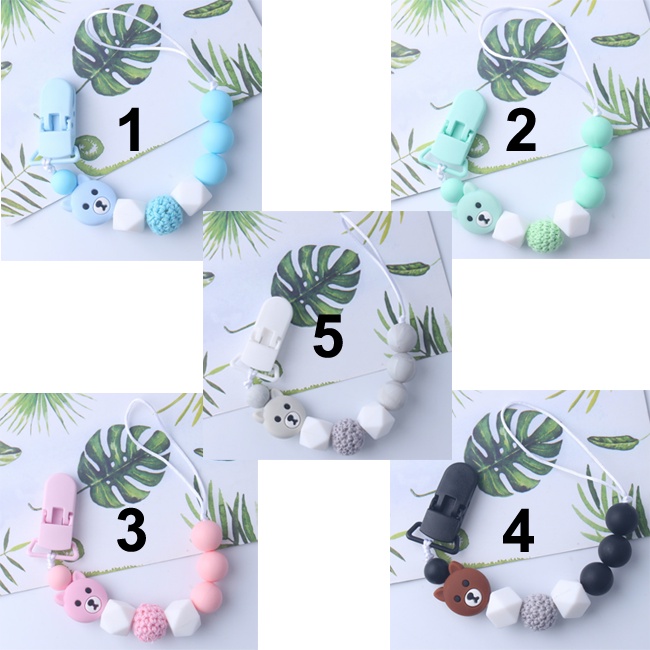 PC 5 | TALI EMPENG DAN TEETHER BISA CUSTOM NAMA | PACIFIER CLIP | TEETHER TALI DOT EMPENG CHAIN GANTUNGAN BAHAN SILIKON AMAN BPA FREE | RUZAIN MALL