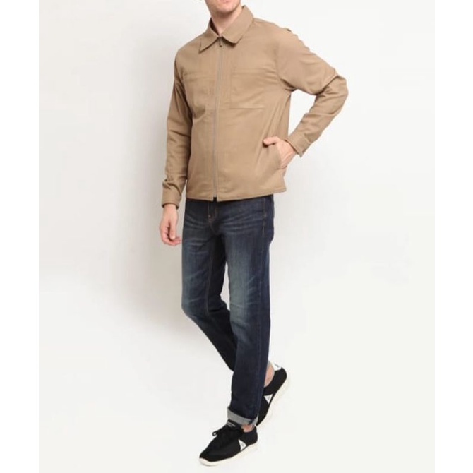 Jaket pria executive original/size L/slim fit knit colar jacket