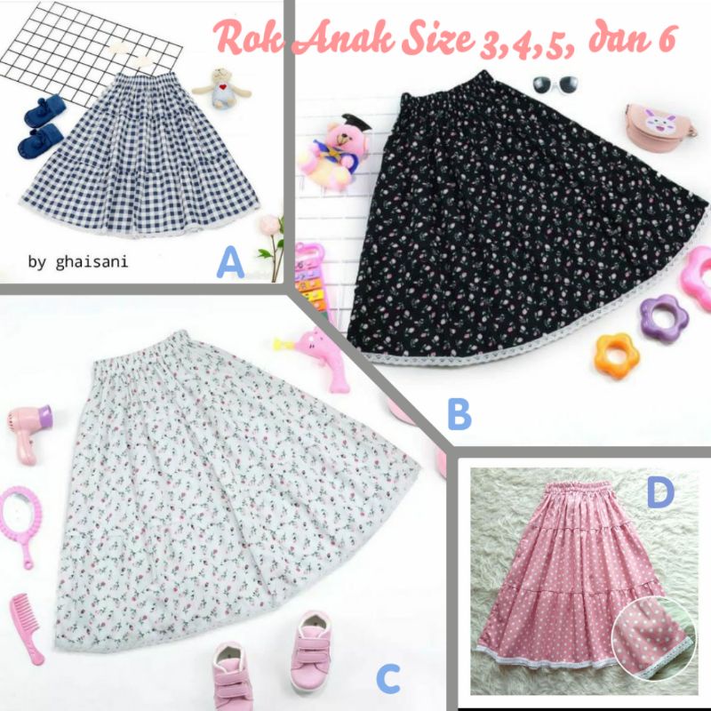 ROK ANAK PANJANG MOTIF/ROK ANAK PANJANG BAHAN KATUN