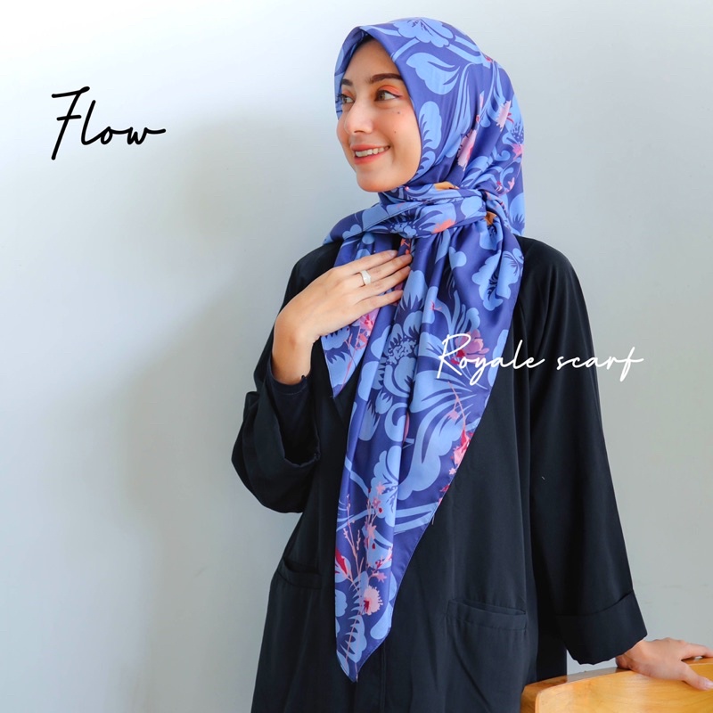 Flow pasmina segiempat bahan voal