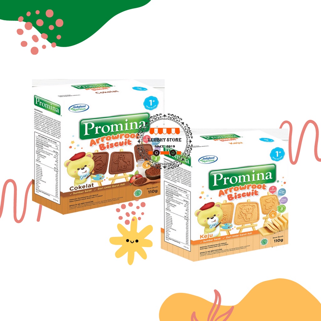 PROMINA ARROWROOT BISKUIT KEJU, COKELAT 110GR